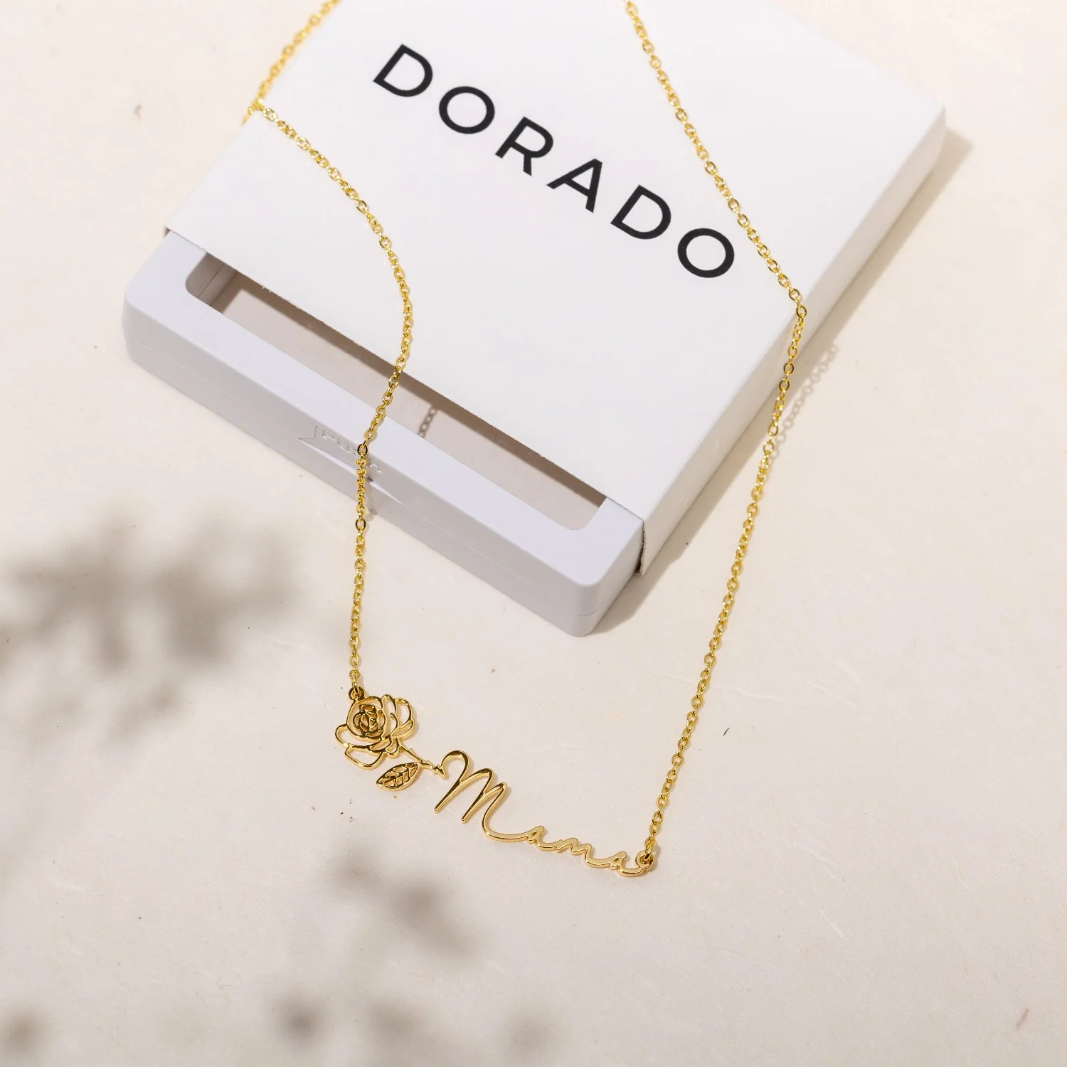 Birth Flower Horizontal Name Necklace - Image 4