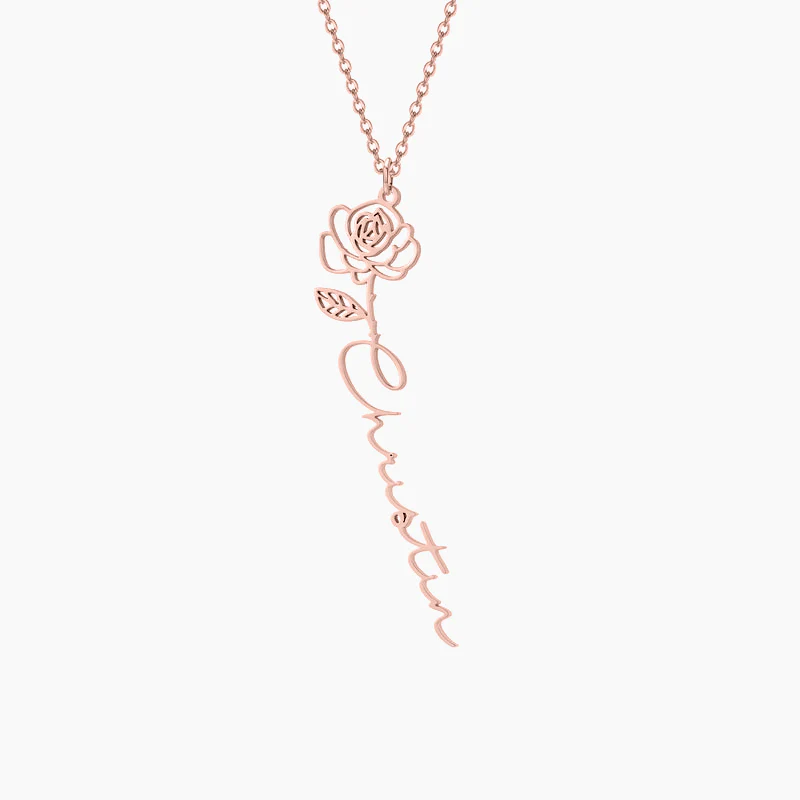 Birth Flower Name Necklace - Image 12