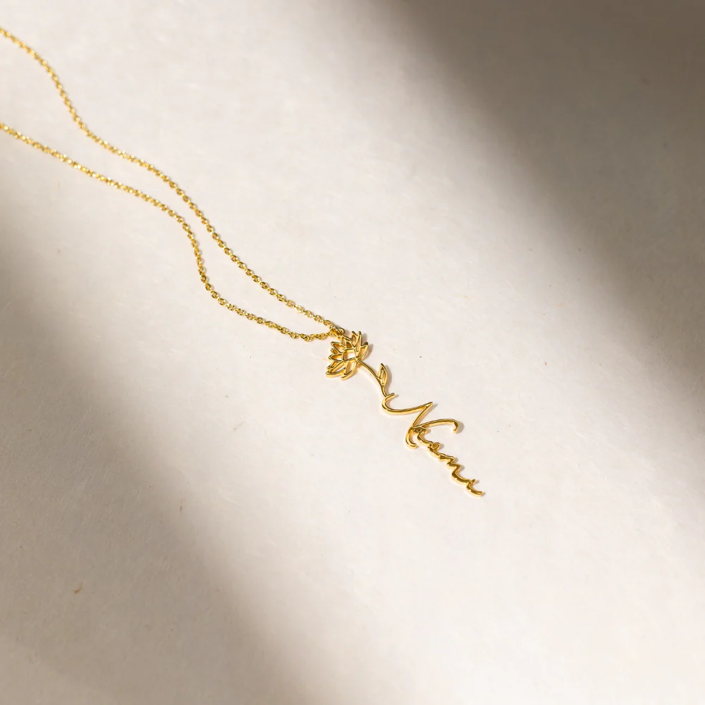 Birth Flower Name Necklace - Image 9