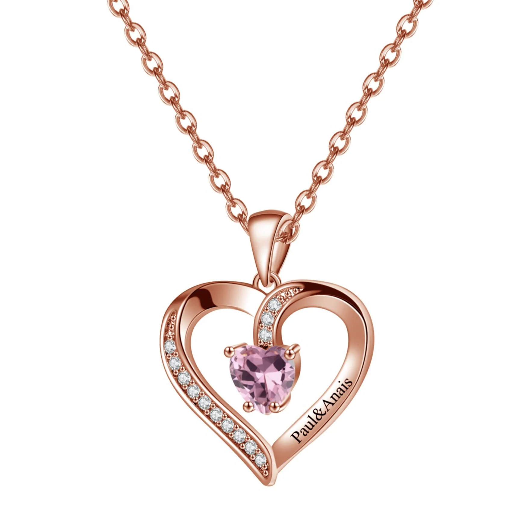 Birthstone Heart Shape Necklace - Image 7