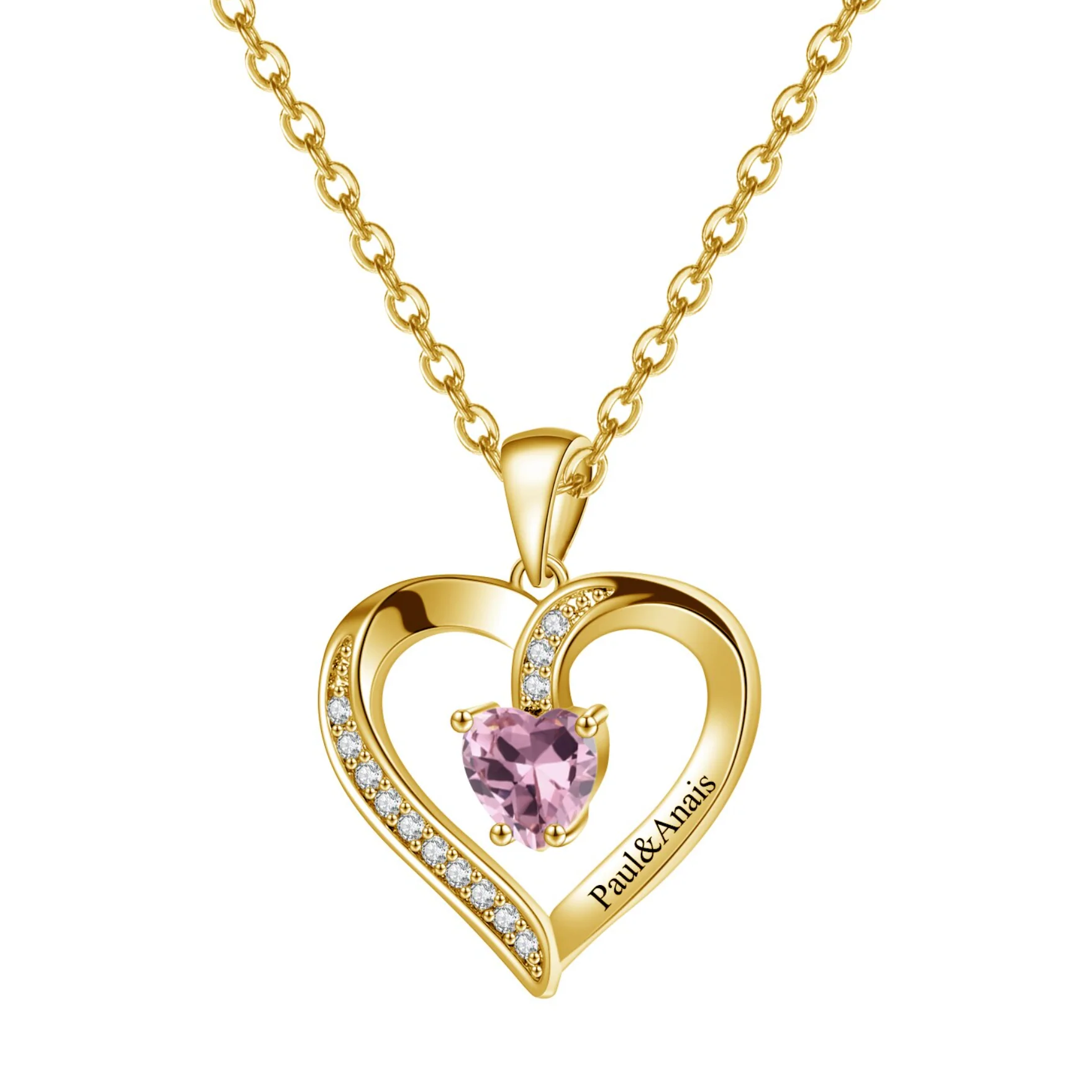 Birthstone Heart Shape Necklace - Image 8