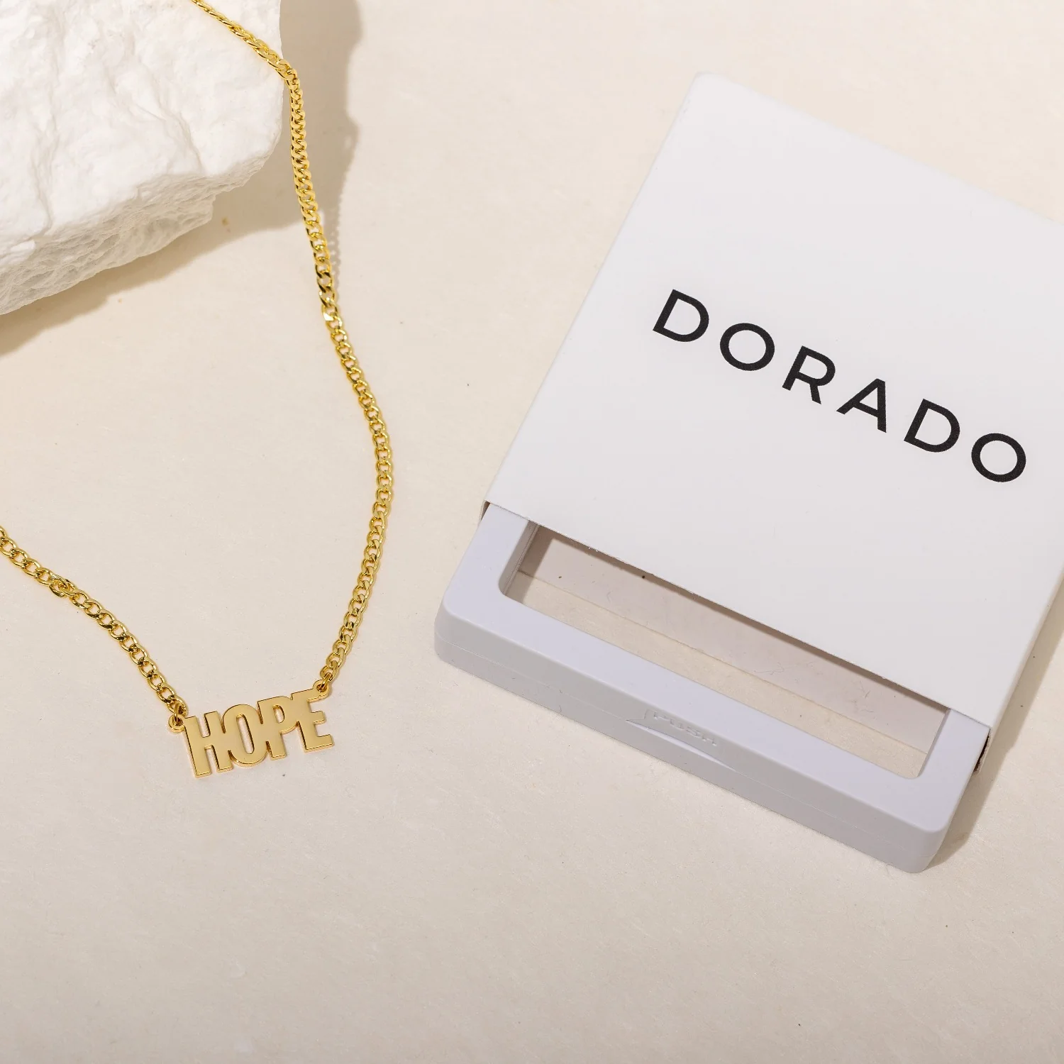 Block Name Necklace w/ Cuban Chain - Image 3