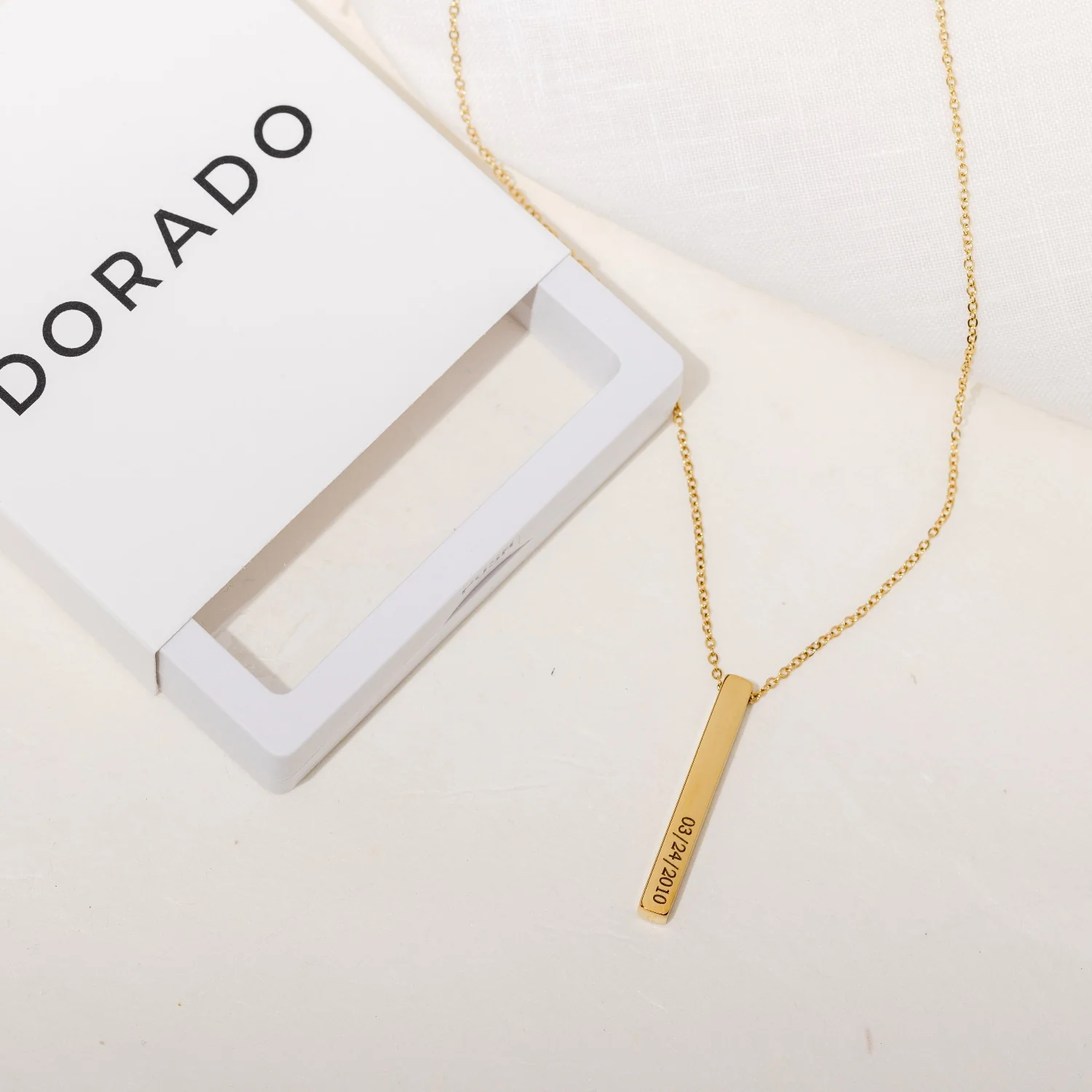 Engraved 3D Bar Necklace - Image 3