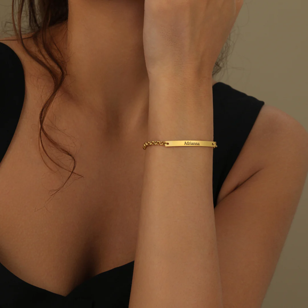 Engraved Bar Bracelet - Image 4