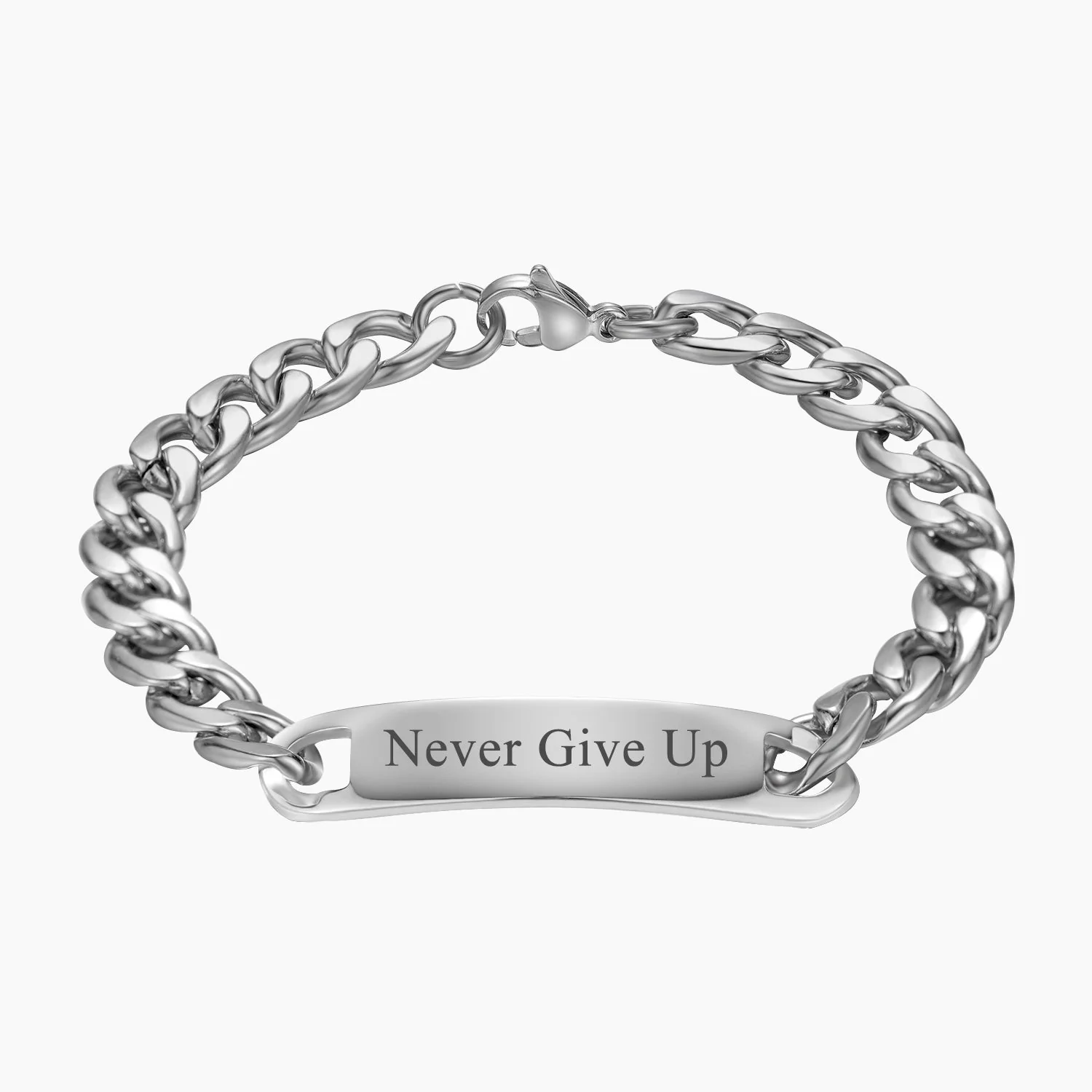 Engraved Bar Cuban Link Bracelet - Image 3