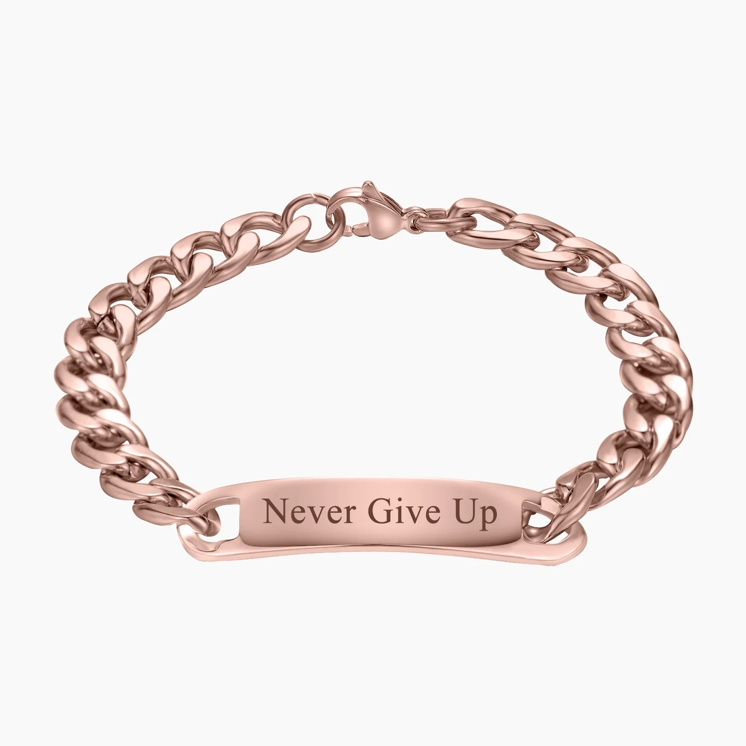 Engraved Bar Cuban Link Bracelet - Image 5