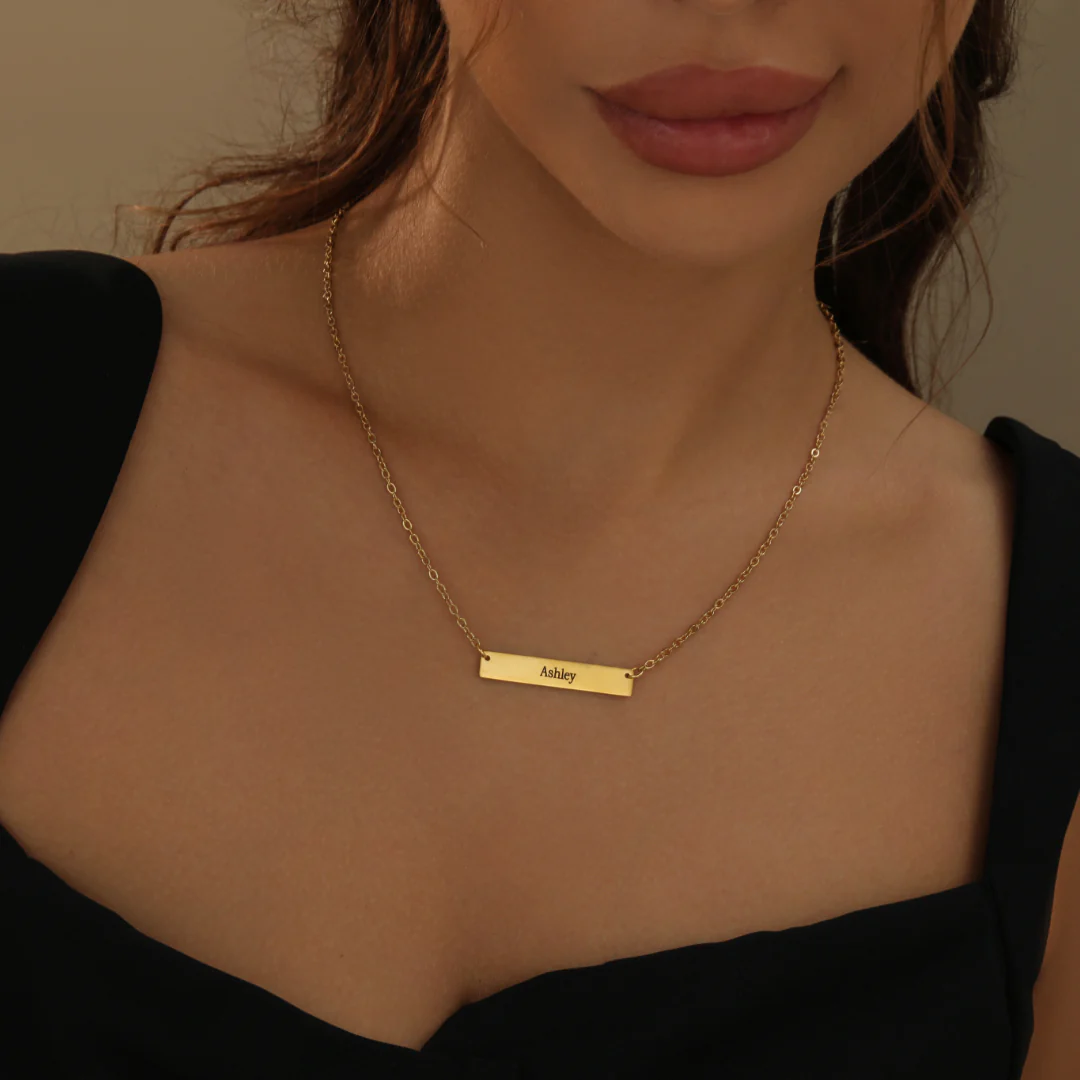 Engraved Bar Necklace - Image 4