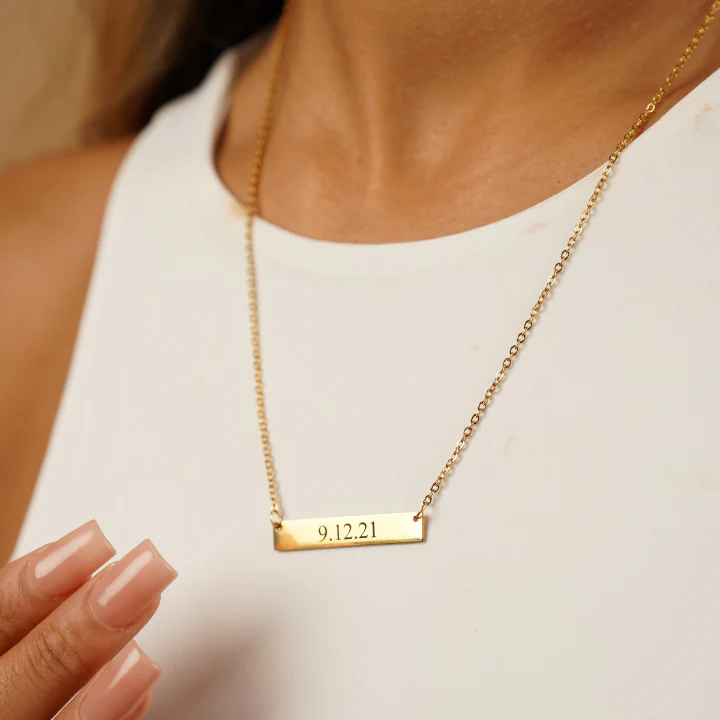 Engraved Bar Necklace - Image 5
