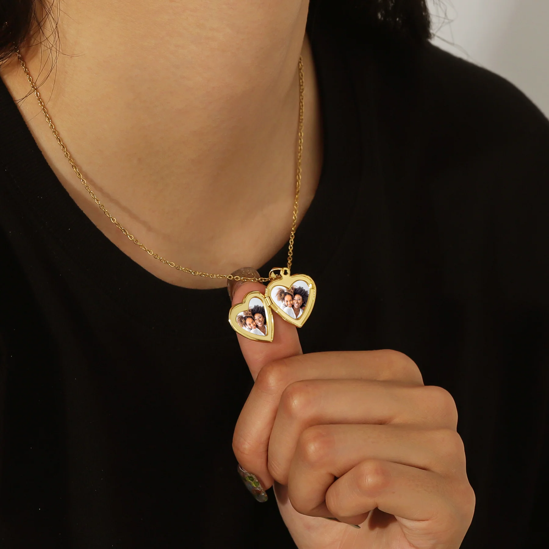 Heart Locket Necklace Photo Pendant - Image 7