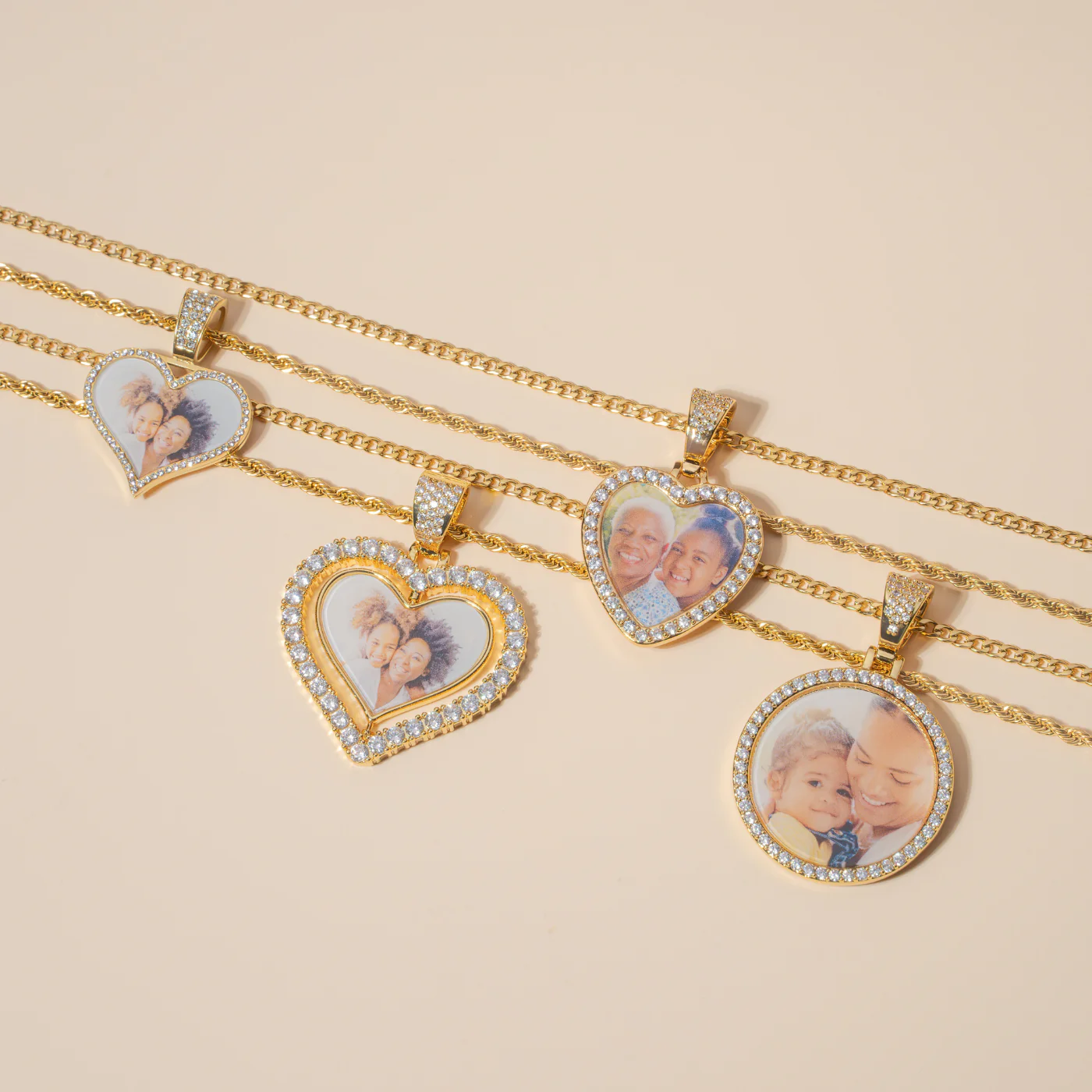 Iced Heart Photo Pendant w/ Engrave - Image 3