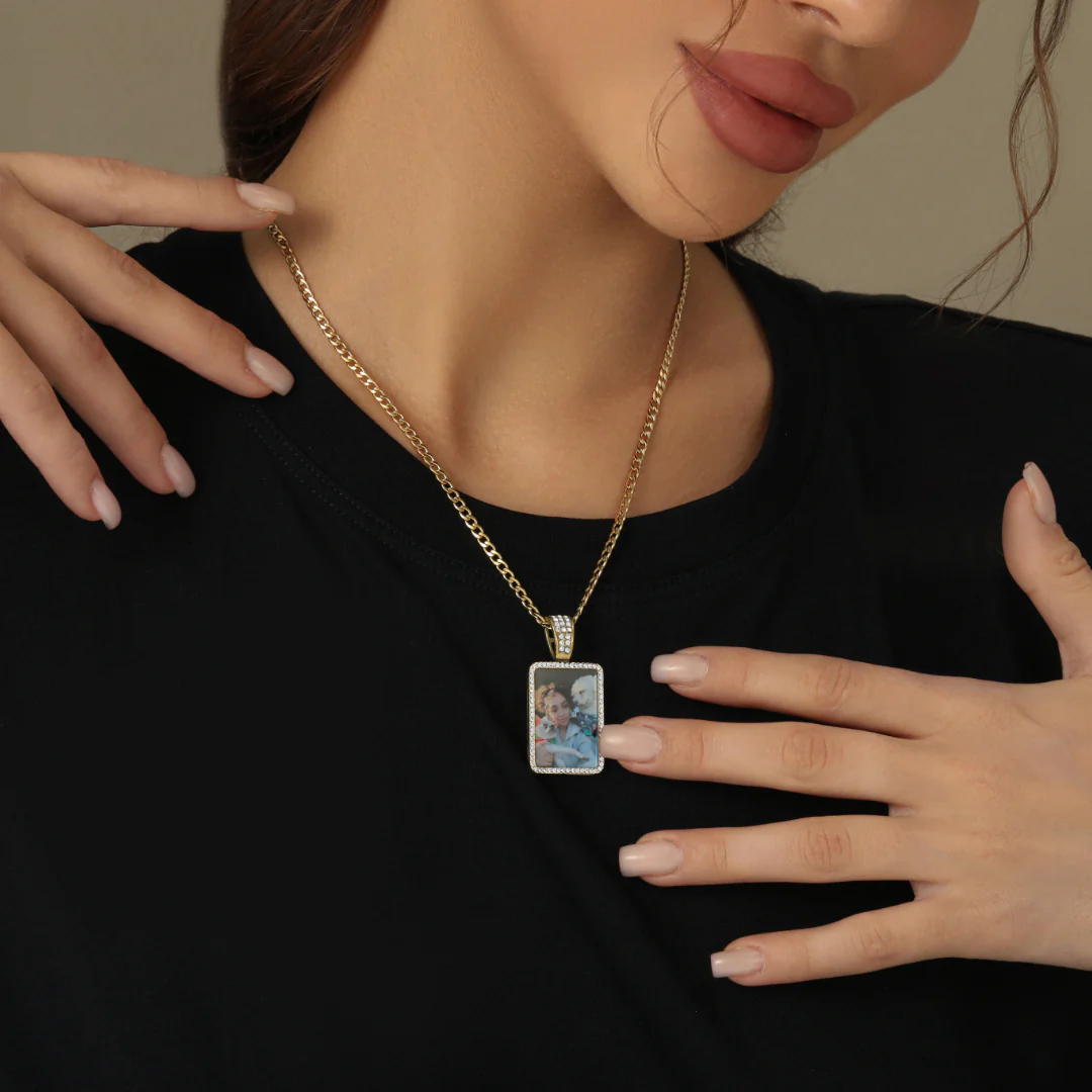 Iced Photo Pendant w/ Cuban Chain - Image 3