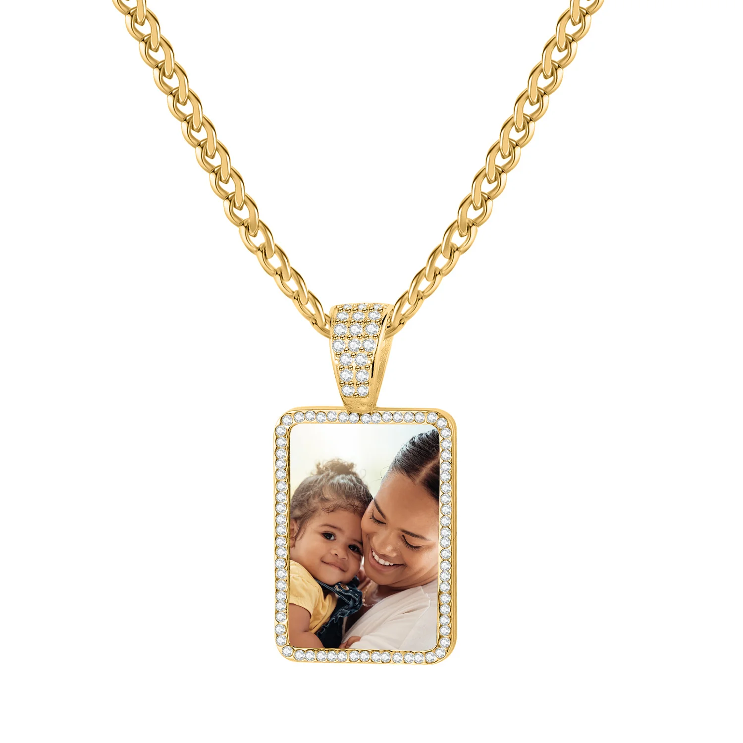 Iced Photo Pendant w/ Cuban Chain - Image 8