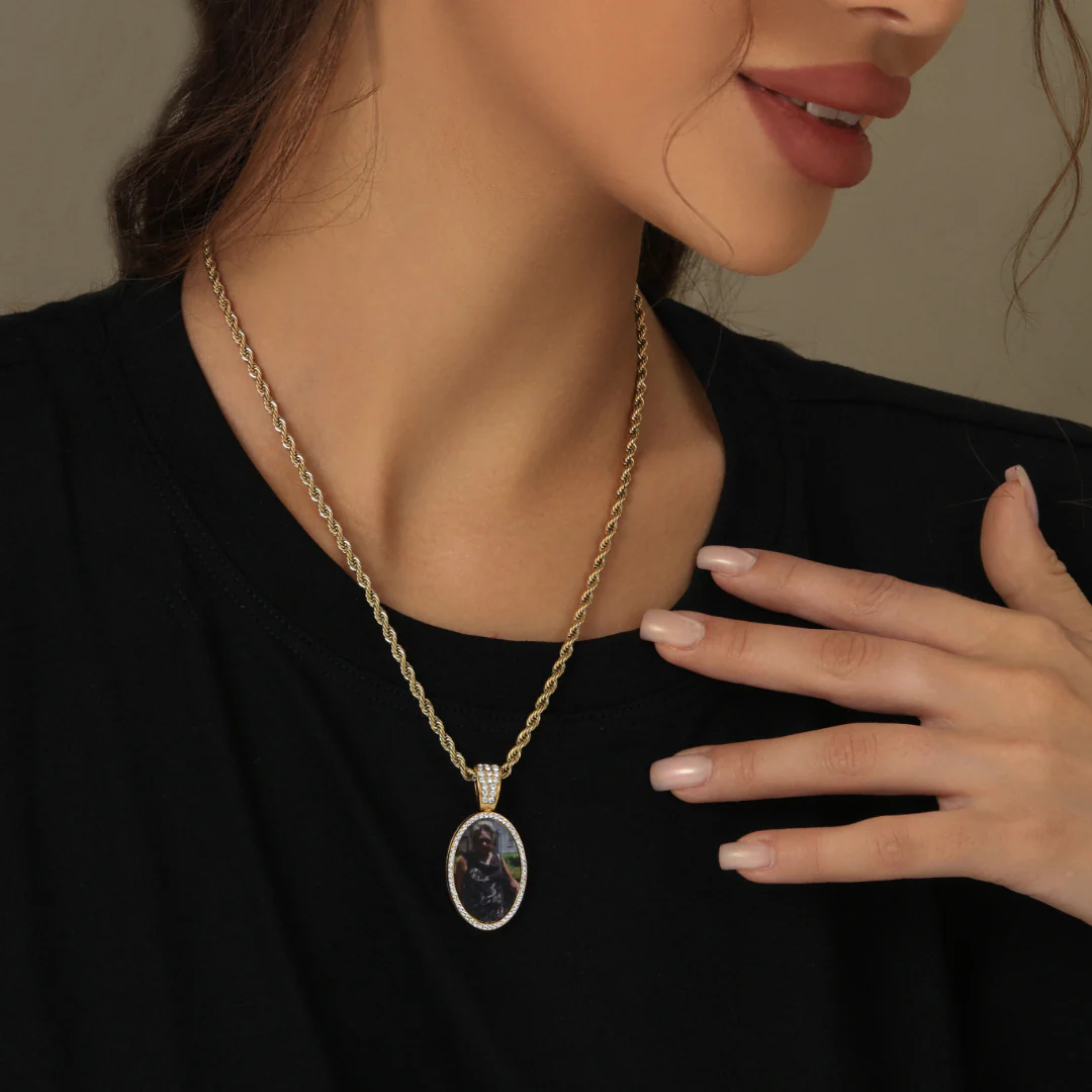 Iced Photo Pendant w/ Rope Chain - Image 11