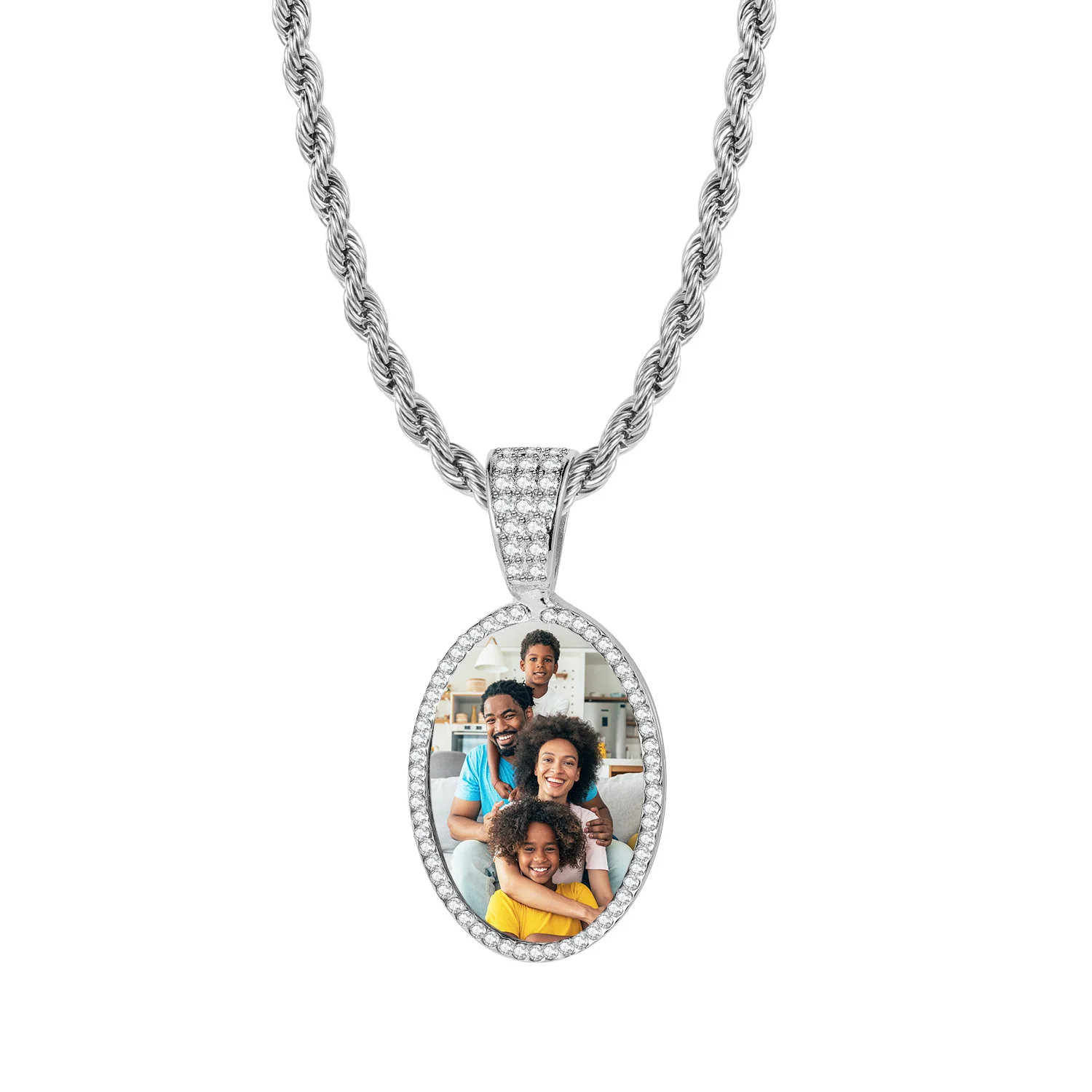 Iced Photo Pendant w/ Rope Chain - Image 13