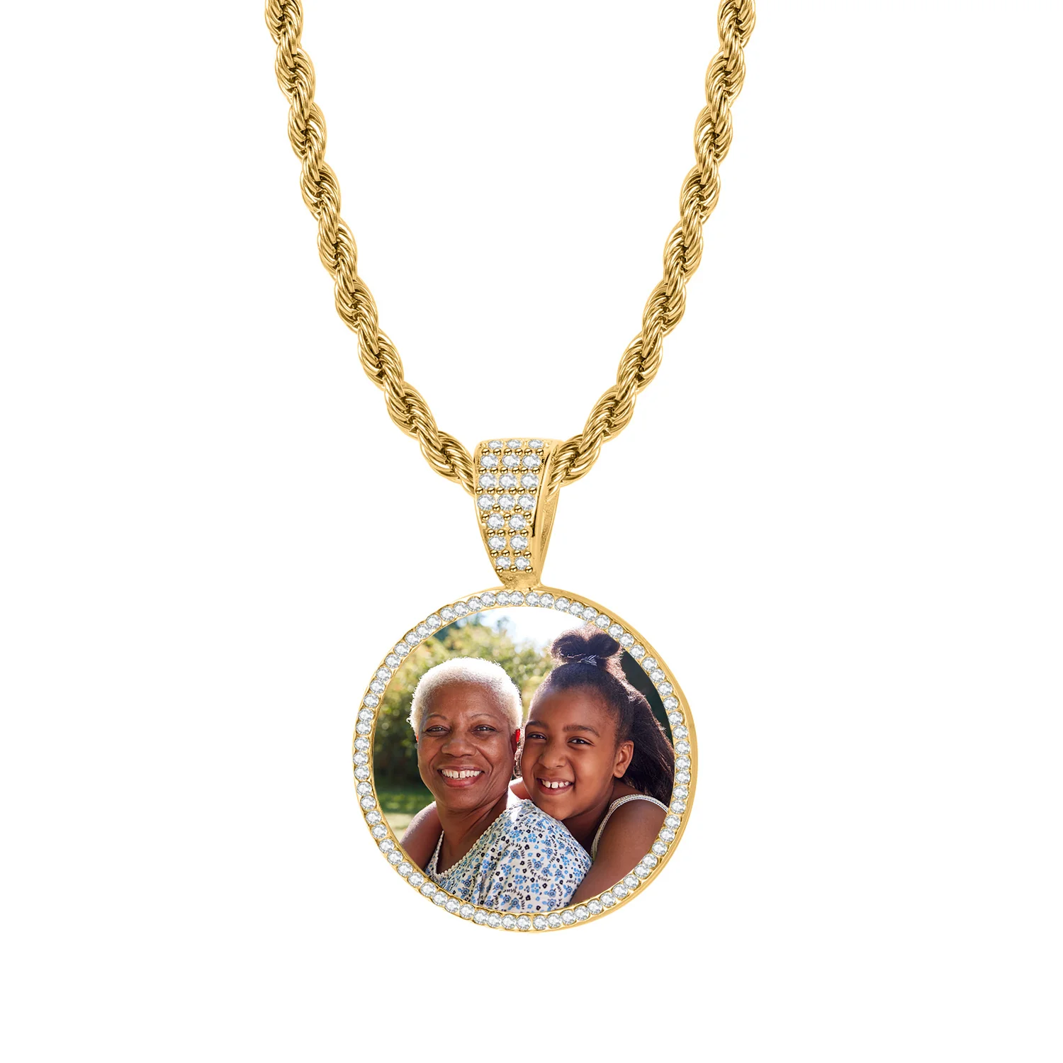 Iced Photo Pendant w/ Rope Chain - Image 9