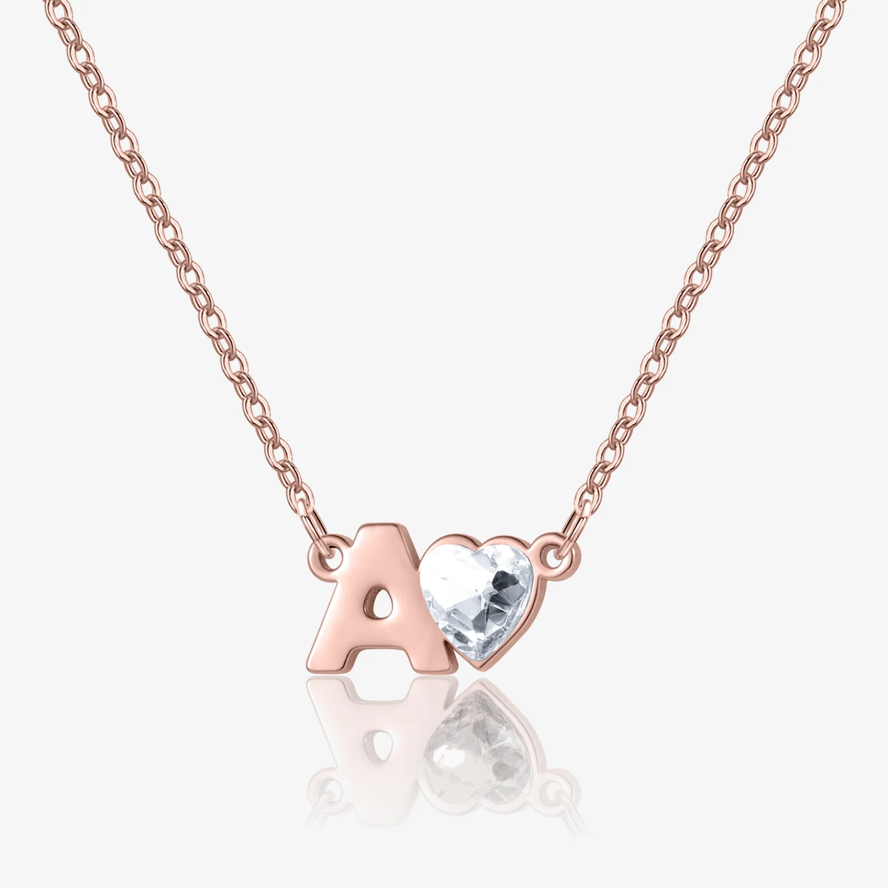 Initial Heart Birthstone Necklace - Image 7