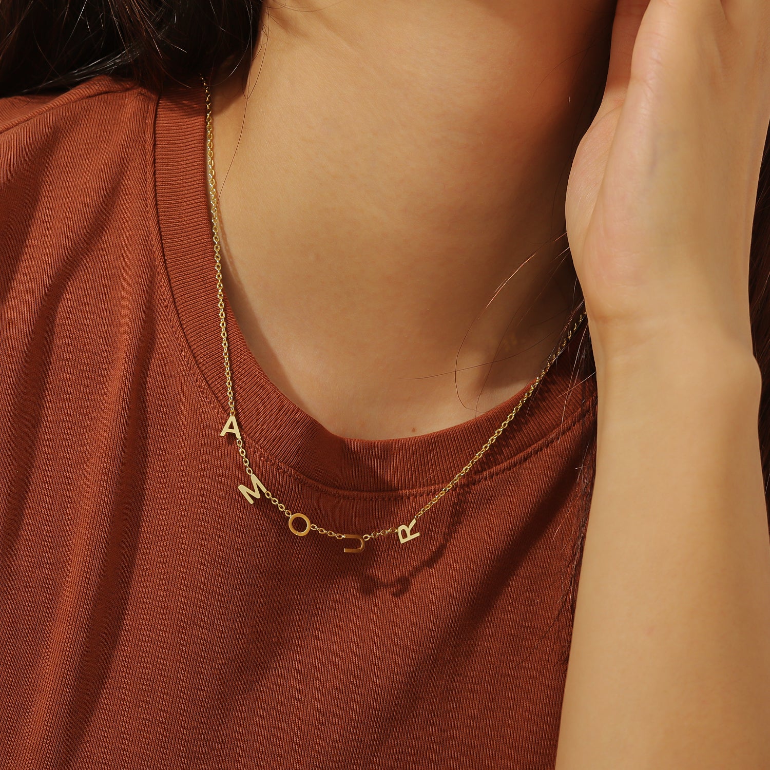 Sideways Initials Necklace - Image 7