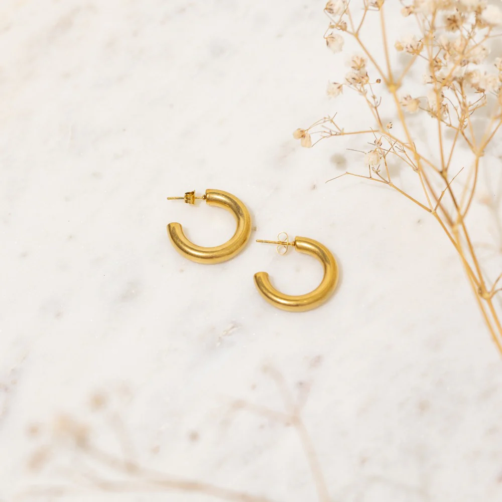 Thick Hoop Earrings - Image 4