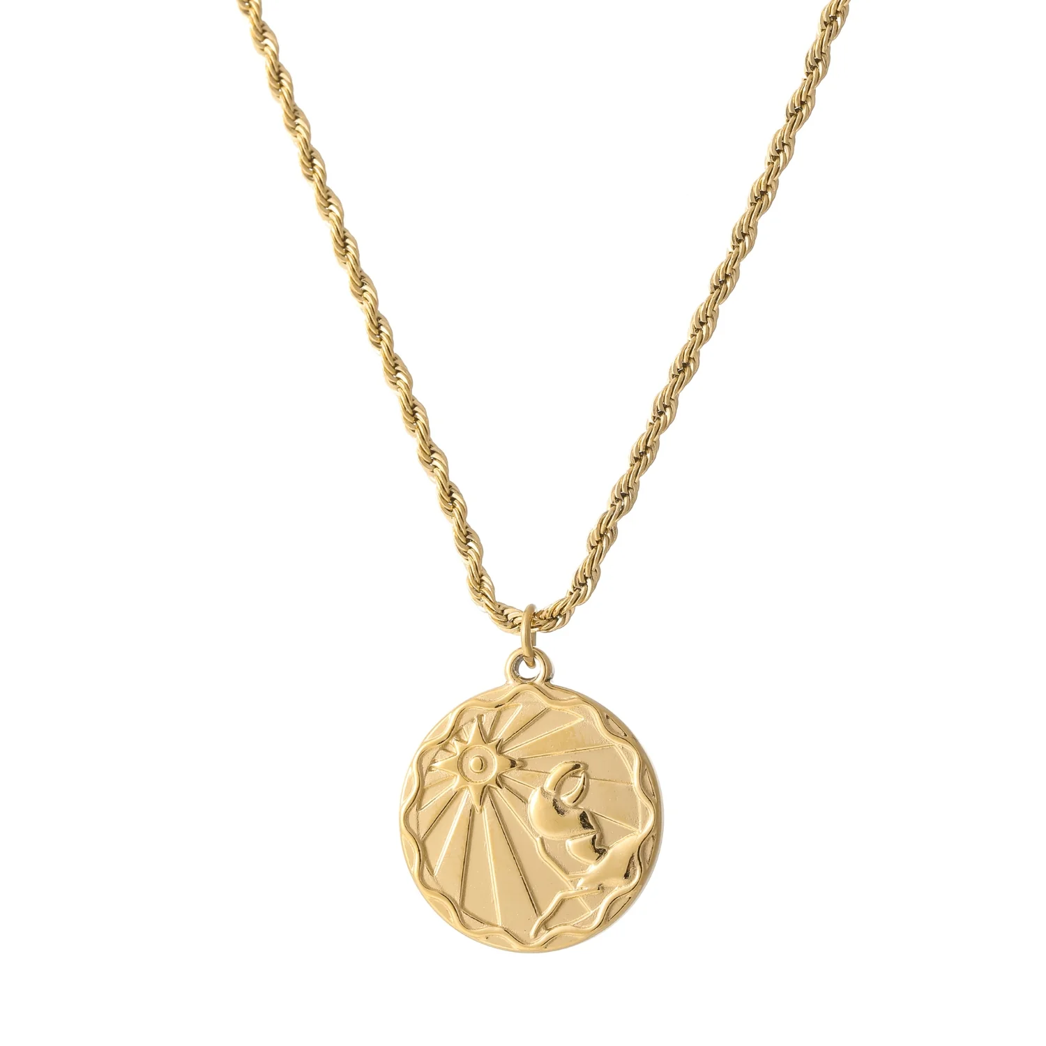 Zodiac Coin Necklace w/ Rope Chain - Image 14