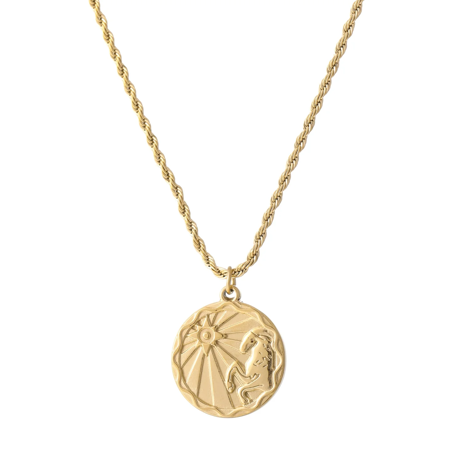 Zodiac Coin Necklace w/ Rope Chain - Image 26