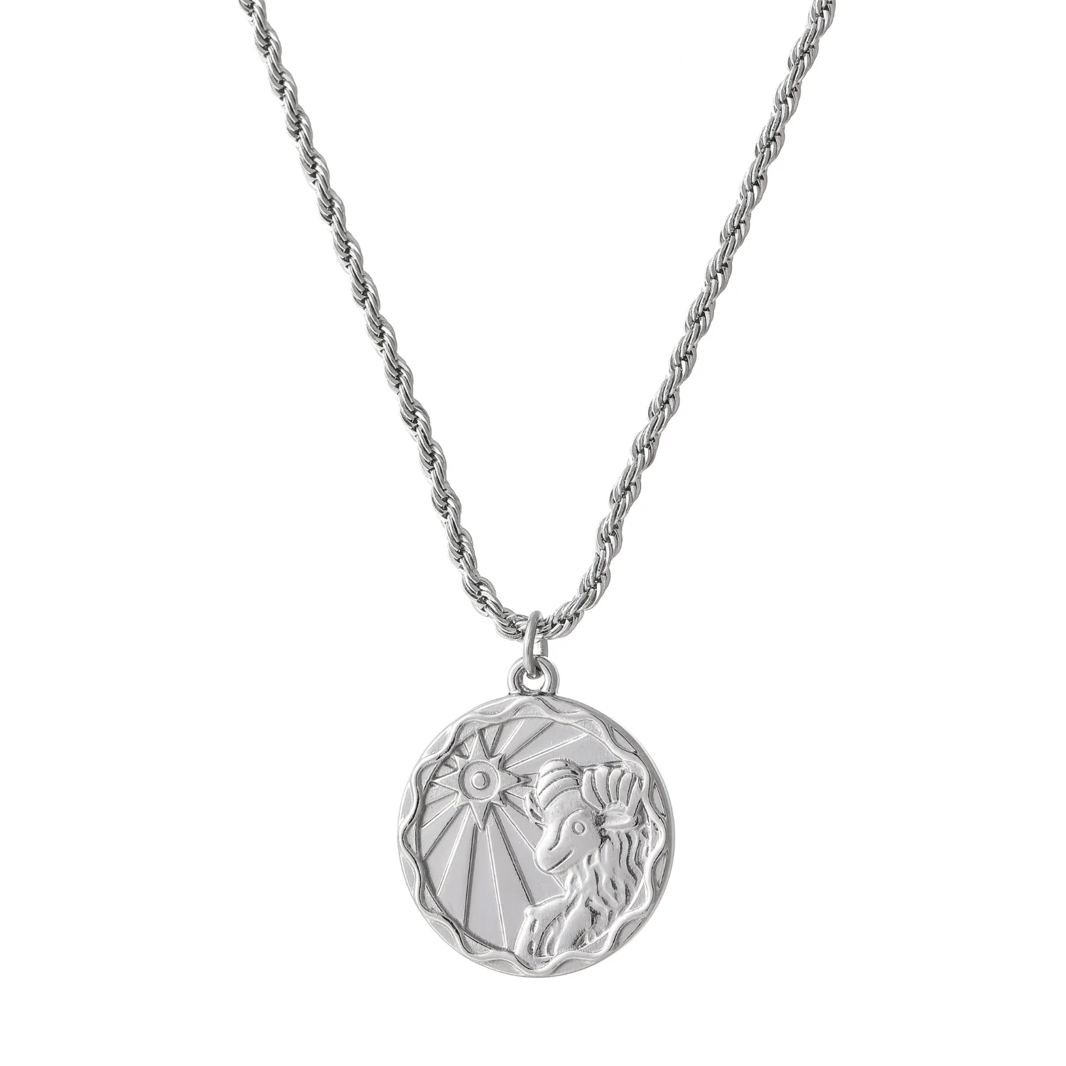 Zodiac Coin Necklace w/ Rope Chain - Image 9